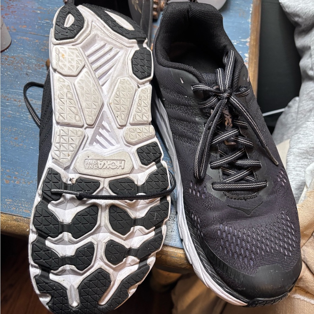 Hoka Black and White Athletic Shoes - Picture 6 of 6